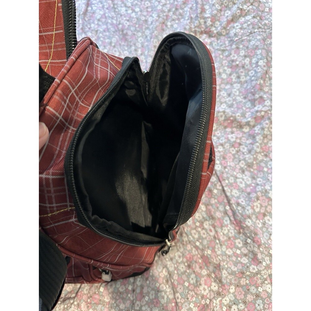 Vintage California Pak Red Plaid Duffel Bag Travel Calpak Luggage Weekender - Picture 10 of 15